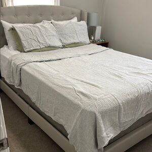 West Elm linen Gray Duvet Set